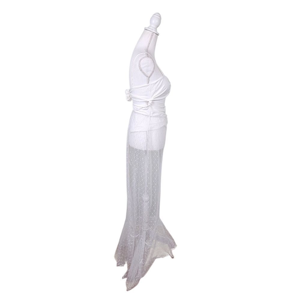 Fashion Nova White Sheer Cutout Maxi Dress - Picture 10 of 15